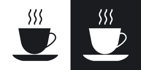 Hot coffee cup icons. flat style design.