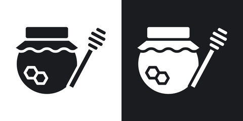 Honey jar icons. flat style design.
