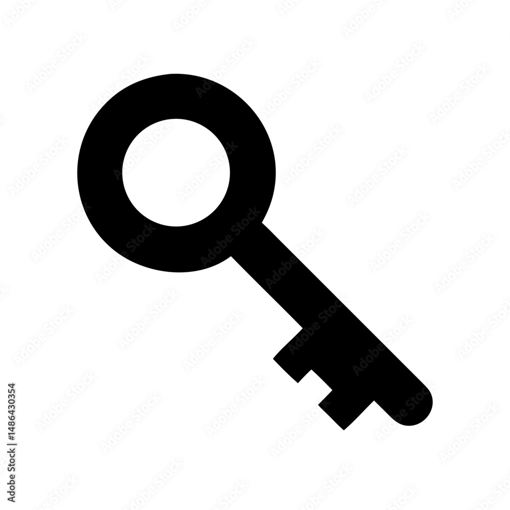 Poster unlocking security with a simple key vector illustration for access control and privacy needs