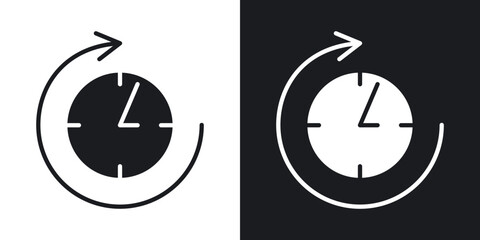 Duration icons. flat style design.