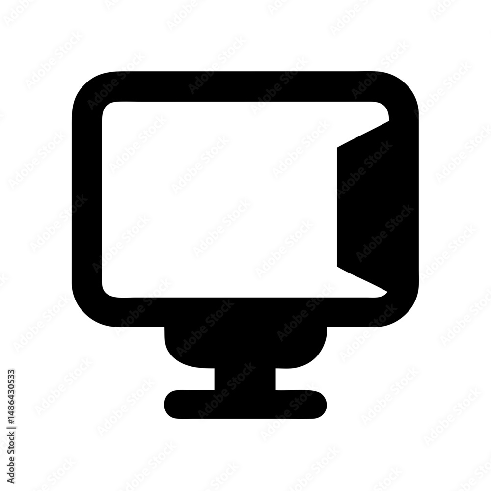 Poster Computer monitor display screen pc desktop technology hardware device vector icon graphic design element