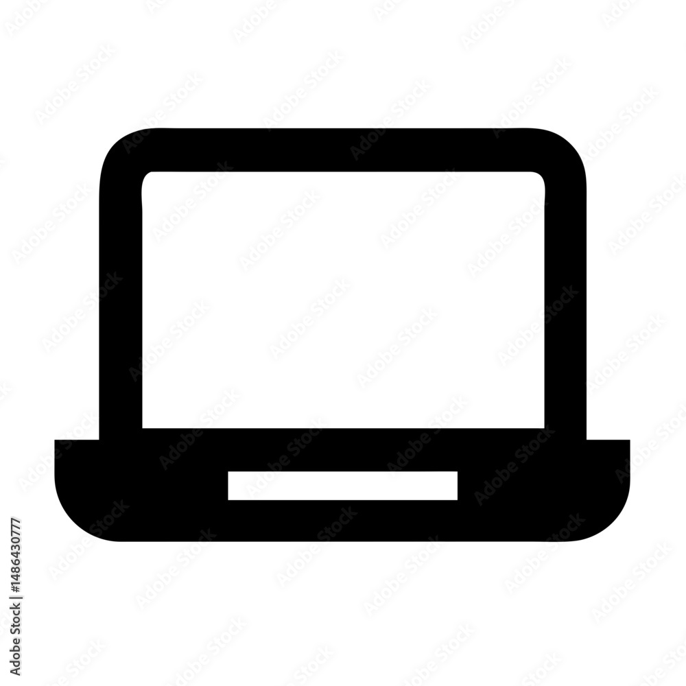 Poster laptop computer vector icon for technology and business use minimal design style for websites and ap