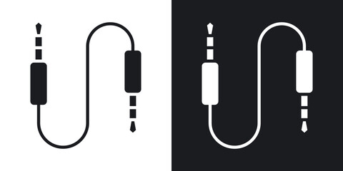 Audio cable icons. flat style design.