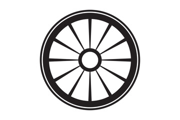 Fototapeta premium Wheel Spoke Symbol Vector Circular Outline Transportation Icon Art