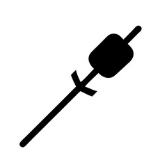 Marshmallow on a stick vector art illustration for camping and summer bbq party design elements