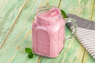 Cold fresh sweet Strawberry smoothie