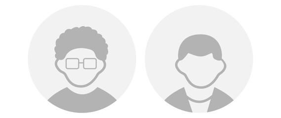 Vector flat illustration in grayscale. Avatar, user profile, person icon, gender neutral silhouette, profile picture. Suitable for social media profiles, icons, screensavers and as a template.