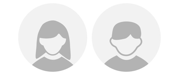 Vector flat illustration in grayscale. Avatar, user profile, person icon, gender neutral silhouette, profile picture. Suitable for social media profiles, icons, screensavers and as a template.