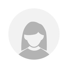 Vector flat illustration in grayscale. Avatar, user profile, person icon, gender neutral silhouette, profile picture. Suitable for social media profiles, icons, screensavers and as a template.