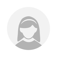 Vector flat illustration in grayscale. Avatar, user profile, person icon, gender neutral silhouette, profile picture. Suitable for social media profiles, icons, screensavers and as a template.