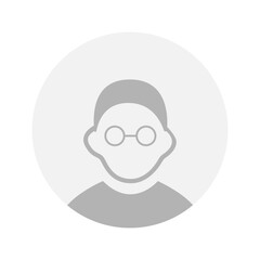 Naklejka premium Vector flat illustration in grayscale. Avatar, user profile, person icon, gender neutral silhouette, profile picture. Suitable for social media profiles, icons, screensavers and as a template.