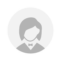 Vector flat illustration in grayscale. Avatar, user profile, person icon, gender neutral silhouette, profile picture. Suitable for social media profiles, icons, screensavers and as a template.