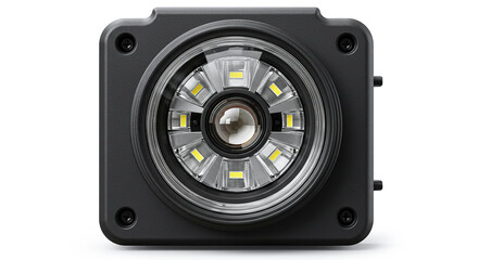 Fototapeta premium Modern led flashlight emitting bright light in the darkness