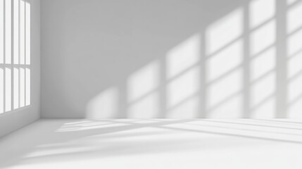 Obraz premium Sunlit White Room: Minimalist Interior Design Photography