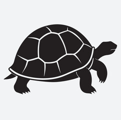 a tortoise silhouette vector art illustration, turtle vector illustration