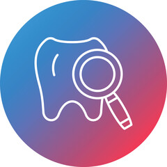 Dental Checkup Line Gradient Circle Background Icon