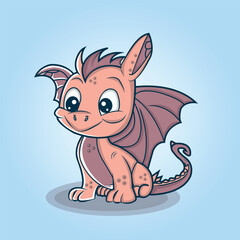 cute dragon  vector free art illustration