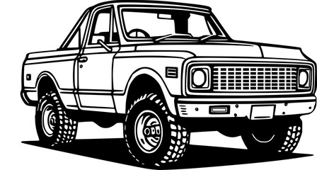 vector illustration retro pickup truck  © создать 8 углов