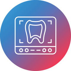 Tooth Xray Line Gradient Circle Background Icon