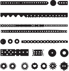 Black and White Decorative Borders and Embellishments, Vector Graphics