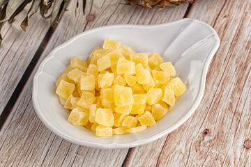 Dry yellow sweet pineapple candy
