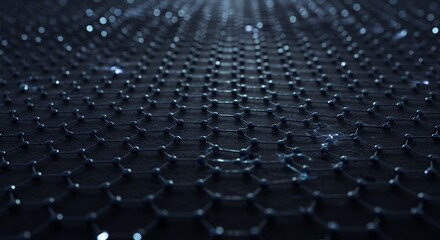Obraz premium Detailed graphene structure illustration with interconnected atoms and hexagonal lattice network