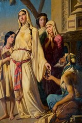 Painting (19th century) of Saint Catherine of Alexandria. Saint of the Roman Catholic Church.