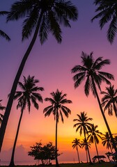 Naklejka premium Sunset Serenade AI Generated