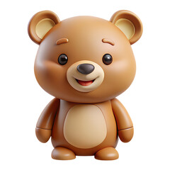 Fototapeta premium Adorable 3d rendered cartoon teddy bear character smiling with friendly and playful demeanor