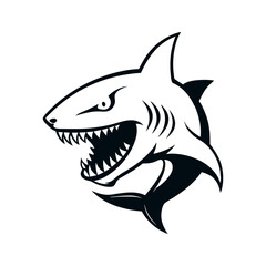 Goblin shark with jaw silhouette