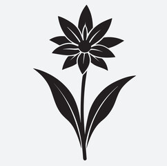 a tuberose silhouette vector art illustration, vector illustration of a flower