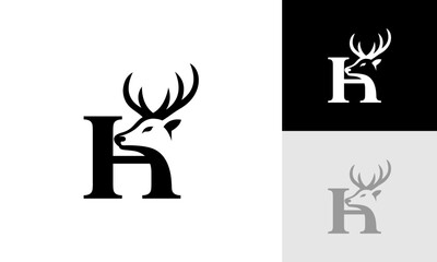 letter H deer logo