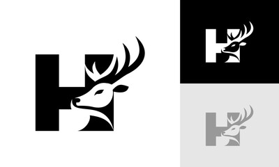 letter H deer logo