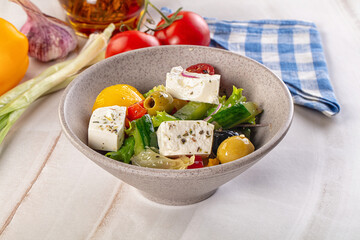 Greek salad with feta cheese