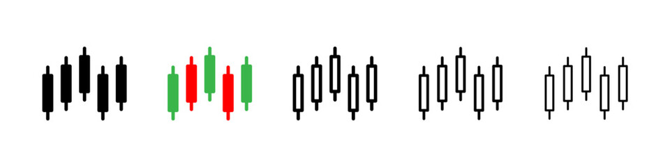Chart candlestick icon. Thin lines isolated