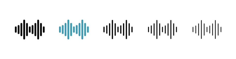 Waveform icon. Thin lines isolated
