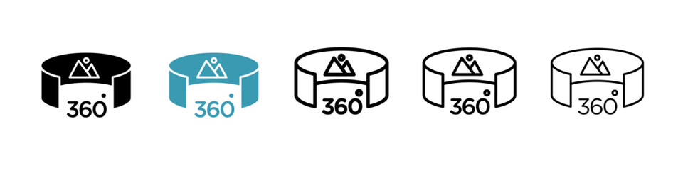 Tour virtual icon. Thin lines isolated © Recoonde