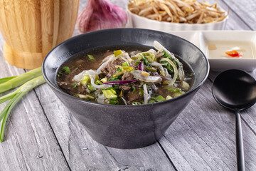 Vietnamese Pho Bo soup with beef