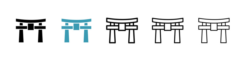 Torii gate icon. Thin lines isolated