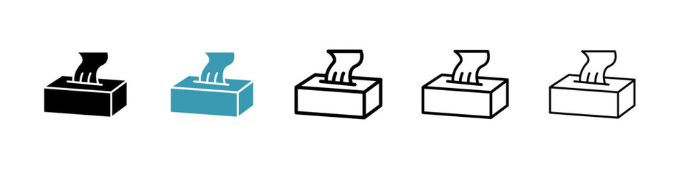 Tissue box icon. Thin lines isolated