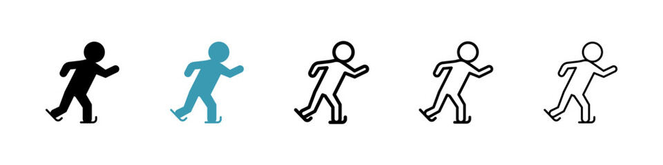 Skating icon. Thin lines isolated