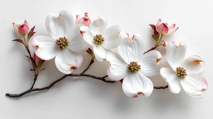 Close-up Dogwood Branch Blossoms View for Professional Projects