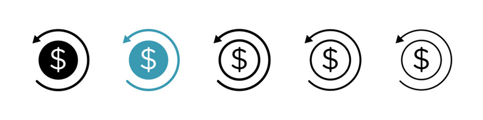 Refund icon. Thin lines isolated