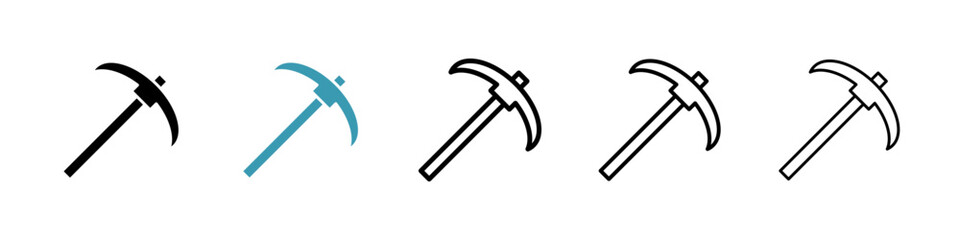 Pickaxe icon. Thin lines isolated