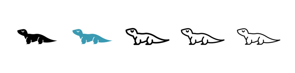 Otter icon. Thin lines isolated