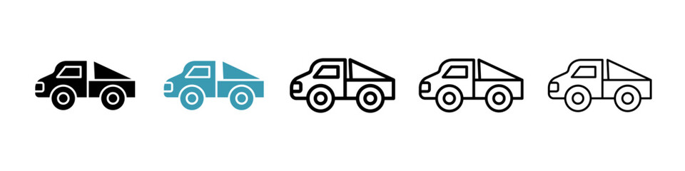 Monster truck icon. Thin lines isolated