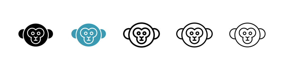 Monkey icon. Thin lines isolated