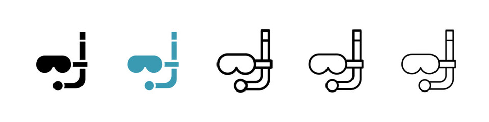 Mask snorkel icon. Thin lines isolated