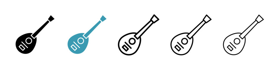 Mandolin icon. Thin lines isolated
