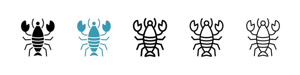 Lobster icon. Thin lines isolated